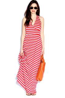 Home > Sale > Dresses > Shola Halter Striped Jersey Maxi Dress
