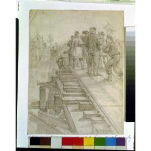  Drawing Union soldiers exchanging salutations with the 