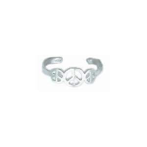  925 Sterling Silver PEACE Toe Ring: Jewelry