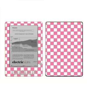 Kindle DX Protective Skin Kit Checkers Pink and White Checkerboard 