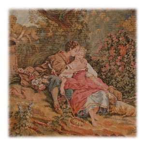  Imported Italian Tapestry Romance By The Fountain 20 x 20 