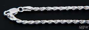 STERLING SILVER ITALY DC ROPE CHAIN NECKLACE 24 2.5mm  