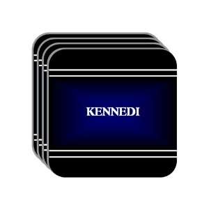 Personal Name Gift   KENNEDI Set of 4 Mini Mousepad Coasters (black 
