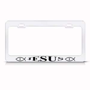  Jesus Fish Christian Religious Metal license plate frame 