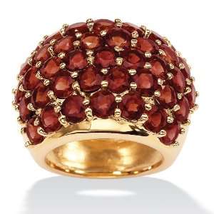   Jewelry 18k Gold Over Sterling Silver Round Garnet Dome Ring Jewelry