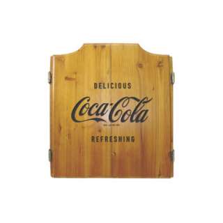   Coca Cola Engraved Cabinet Dart Board Game 844296071555  