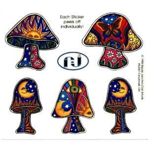  Mushroom Collection 5 Pack Decal Automotive