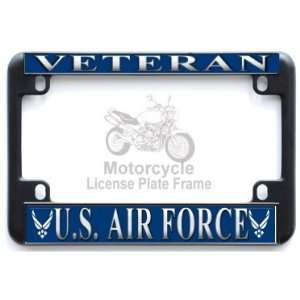 Motorcycle   USAF US Air Force Veteran Black Metal Motorcycle License 