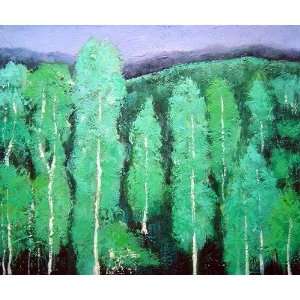  Green Forest Nature Scenery Impression Oil Painting 20 x 