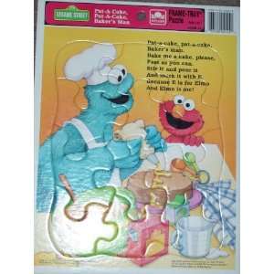    Sesame Street Frame Tray Puzzle Golden Pat a Cake: Toys & Games