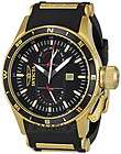 Invicta Flight Collection Black Dial Black Rubber With Gold Inserts 