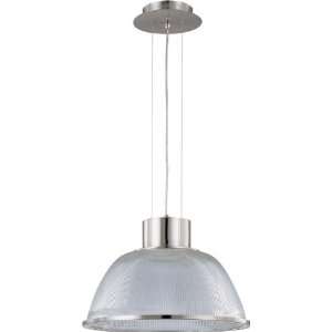 Nuvo 60/2925 Pendant With Large Clear Prismatic Glass, Brushed Nickel