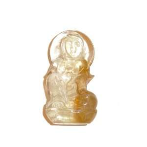  MiracleCrystals: 2.25 Extra Grade Citrine Kwan Yin Statue 