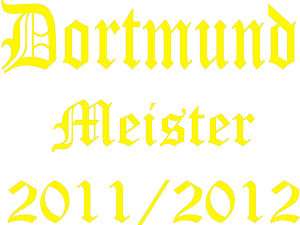 Aufkleber Heckscheibe BVB Dortmund Meister 2011 / 2012  