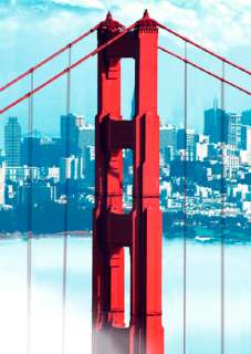 3D Postkarte Golden Gate Bridge and San Francisco, USA  