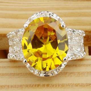 Stylish Citrine Jewelry Gemstone Gems Silver Ring Size #6 B214 Free 