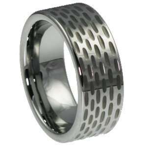    9mm Flat Grooved Tungsten Ring   13.5 Mens Tungsten Ring Jewelry
