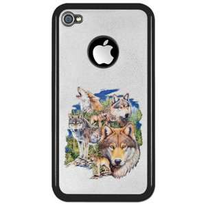    iPhone 4 or 4S Clear Case Black Wolf Collage 