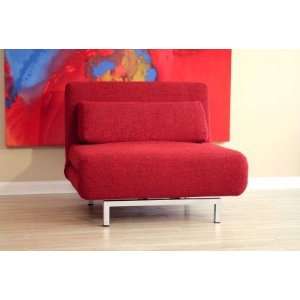  Baxton Studio Red Microfiber Convertible Sofa: Furniture 