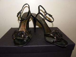 PRADA black Calzature Donna strappy sandal shoes 37/7  