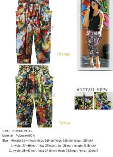Womens Stylish Colorful Cropped Baggy Pants.Loose Pants  