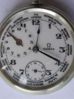 Rare WWII Omega world time pocket watch for Bulgarian army  