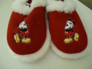  CHRISTMAS MICKEY MOUSE COSTUME SLIPPERS S  