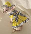 XX SMALL DOG DRESS little toy teacup chihuahua DOG DRESS GINGHAM ZACK 