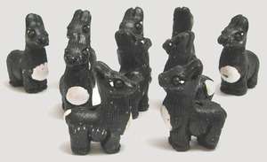 10 Peruvian Ceramic ALPACA PENDANT BEADS Black  