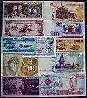   Lot   1953 2008   11 Banknotes from many countries   UNC except 1