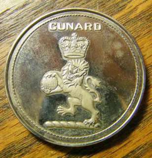 Solid Nickel Silver Coin   Cunard Countess Cruise Ship  