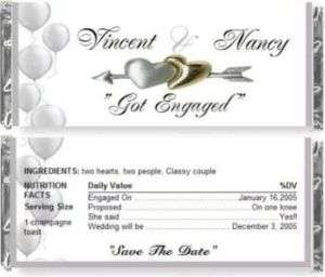 Engagement party favors Save The Date candy wrappers  