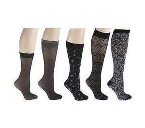 Passione Blissful Set of 5 Luxury Knee High Socks A203256  