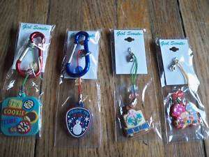 New Girl Scout Backpack Vinyl Charms Carabiner Keychain  