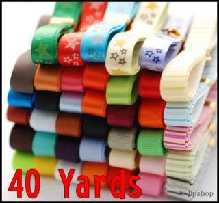 20yards  75Yards 3/8 9mm mixed style satin / Grosgrain ribbon Lot 