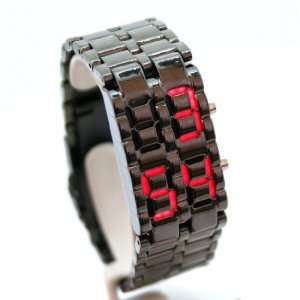 LED Armbanduhr Quamer Fashion Watch rote LED Anzeige Future Uhr 