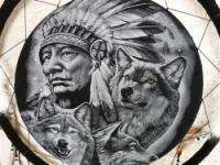 Edle Traumfänger 60 cm viele Motive Wolf Indianer  