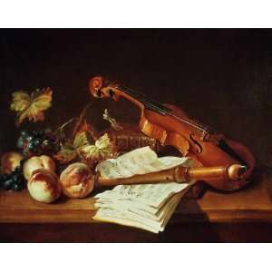 Kunstreproduktion: Jean Baptiste Oudry Stilleben mit Violine und 