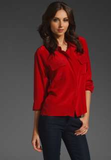 AMANDA UPRICHARD Military Shirt in Red  