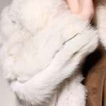 VINTAGE FOX FUR COAT Jacket Vtg 70s Arctic White Leather Mod Coyote 