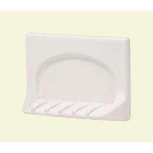   in. White Wall Mounted Ceramic Tub Soap Dish 197501 