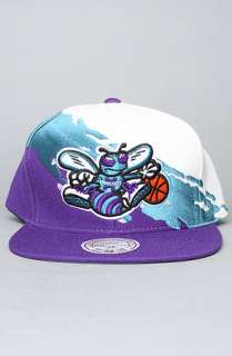 Mitchell & Ness The Charlotte Hornets Paintbrush Snapback Hat in 