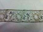 WHITE BEADED SEQUINS BRIDAL LACE CORDED FABRIC 50 BY THE YARD  