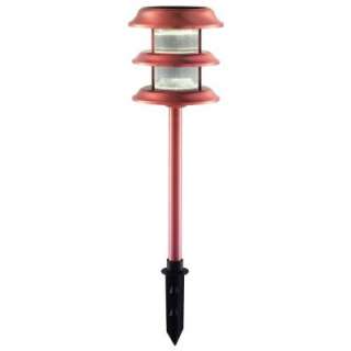Hampton Bay Ground Stake Outdoor Copper 3 Tier Solar LED Lights (6 