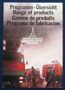 Prospekt brochure Magirus Deutz Brandschutz Technik Feuerwehr (1973 