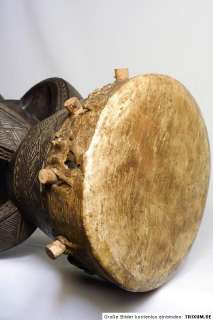 1275 Luba Figur Trommel Holz 4 Gesichter Kongo Afrika  