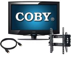 Coby TFTV3225 31.5 LCD HDTV and Sanus VuePoint F25 Tilt Wall Mount For 