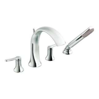Fina 2 Handle Deck Mount Roman Tub Faucet Trim Only with Handshower in 