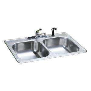   Double Bowl Kitchen Sink with Faucet and Strainers HD348961LF at The