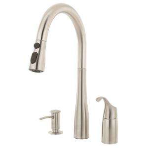  Simplice 3 Hole 1 Handle Mid Arc Pull Down Sprayer Kitchen Faucet 